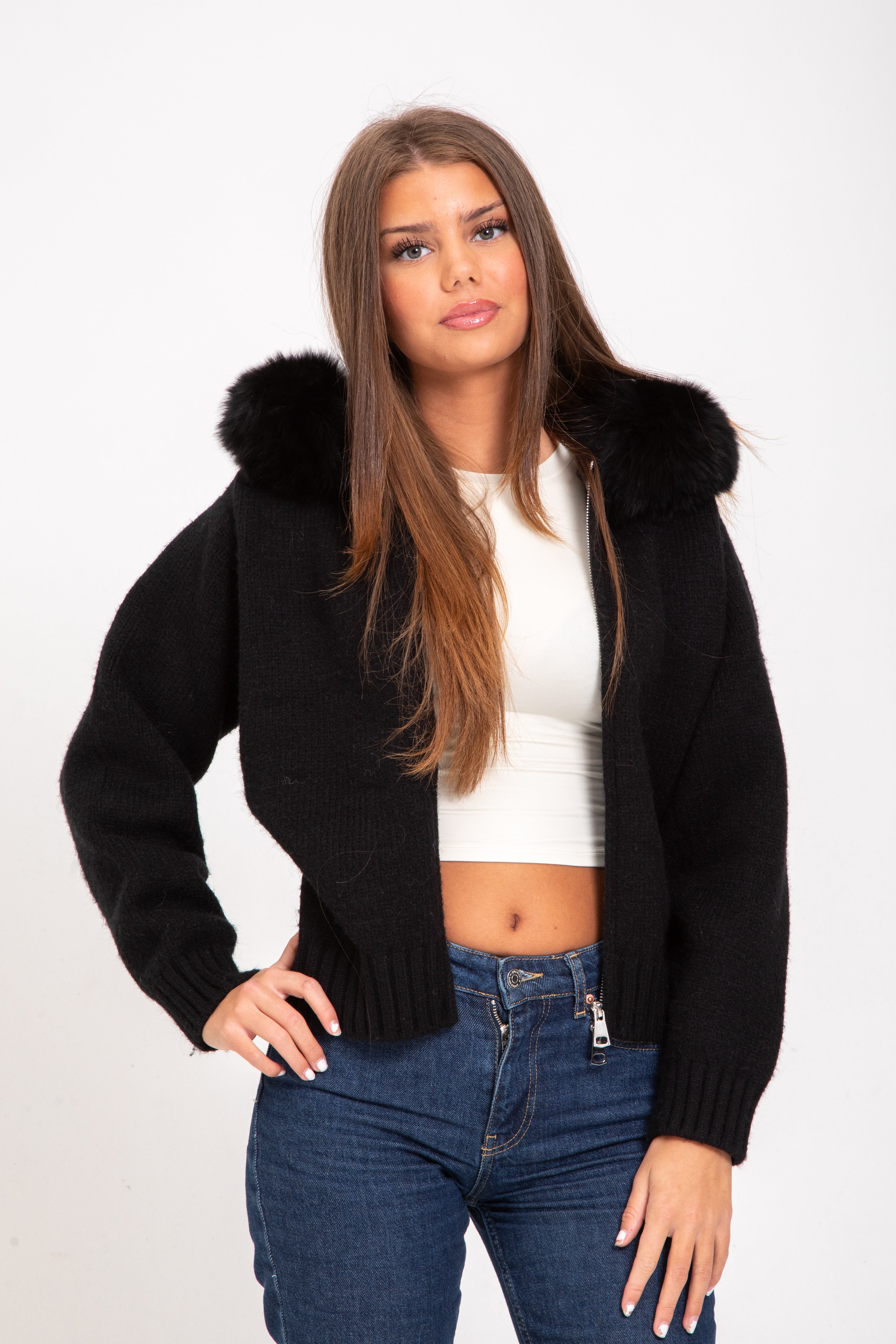 Vivora | Fur Jacket - Black