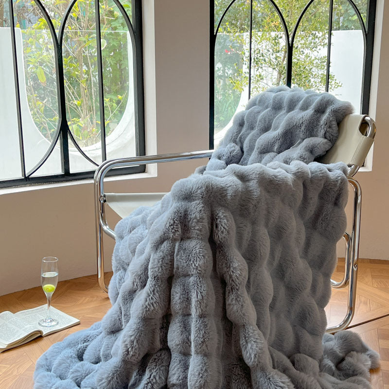 Luxury Faux Rabbit Fur Blanket – Ultra Soft