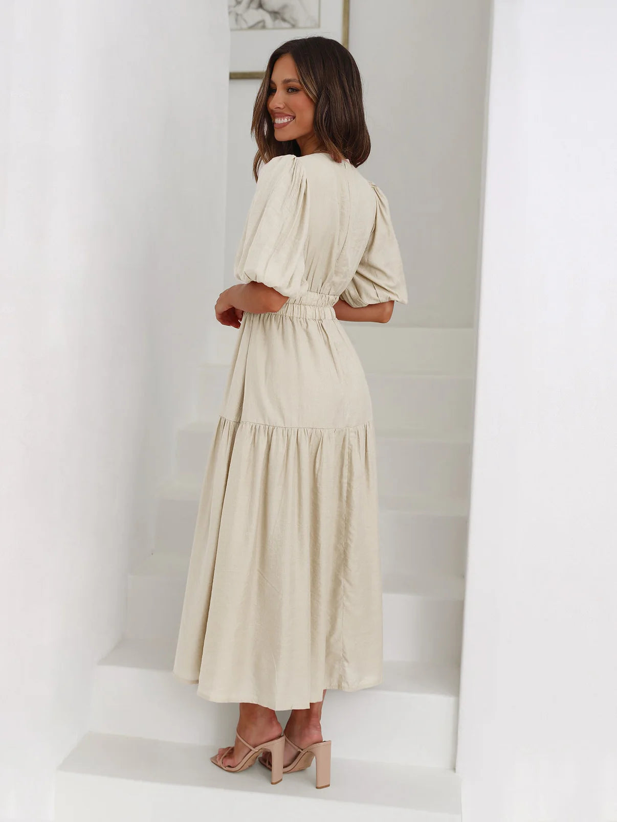 Vivora | Dress with puff sleeves