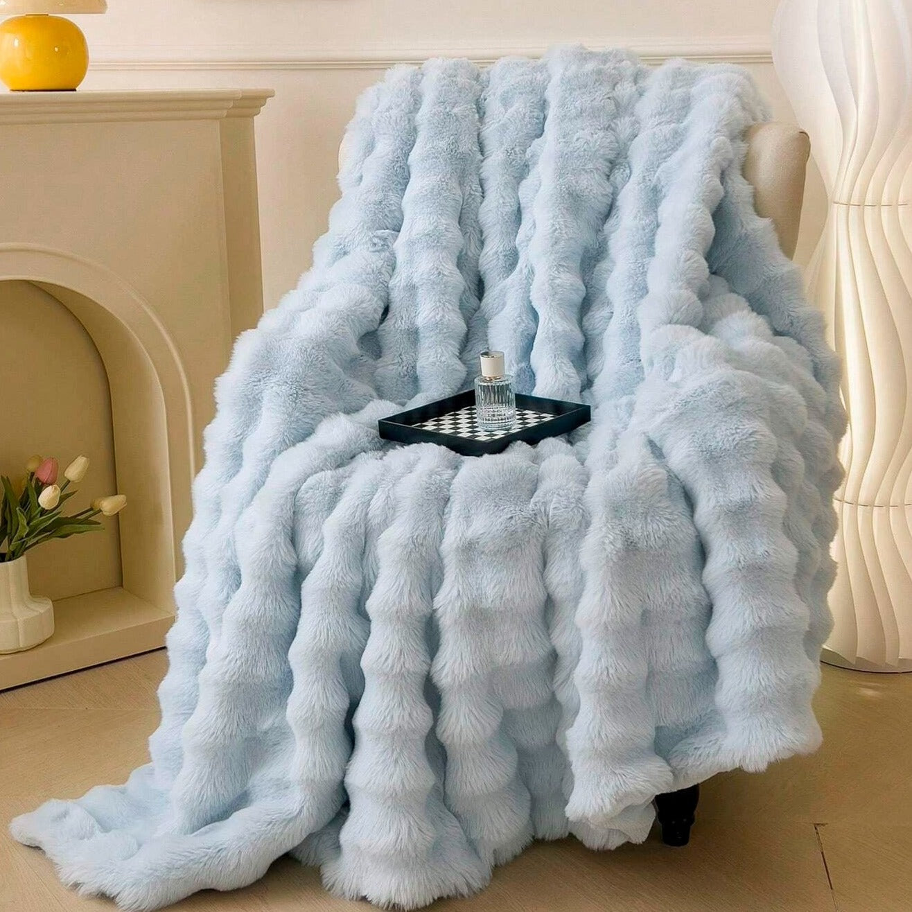 Luxury Faux Rabbit Fur Blanket – Ultra Soft