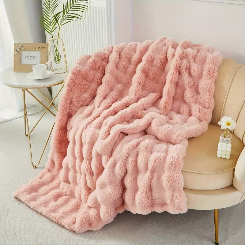 Luxury Faux Rabbit Fur Blanket – Ultra Soft