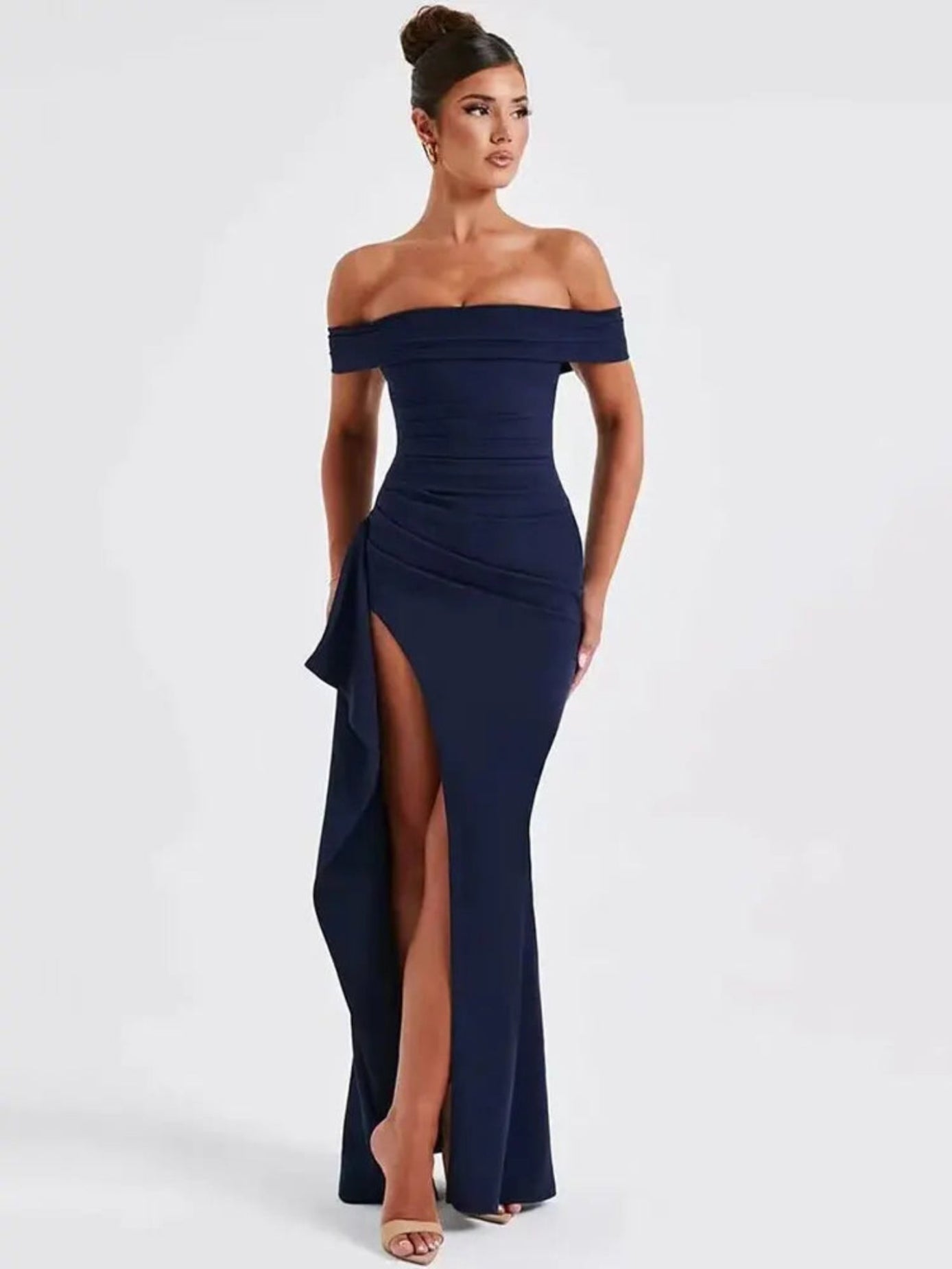 Vivora | Elegant Off Shoulder High Split Dress