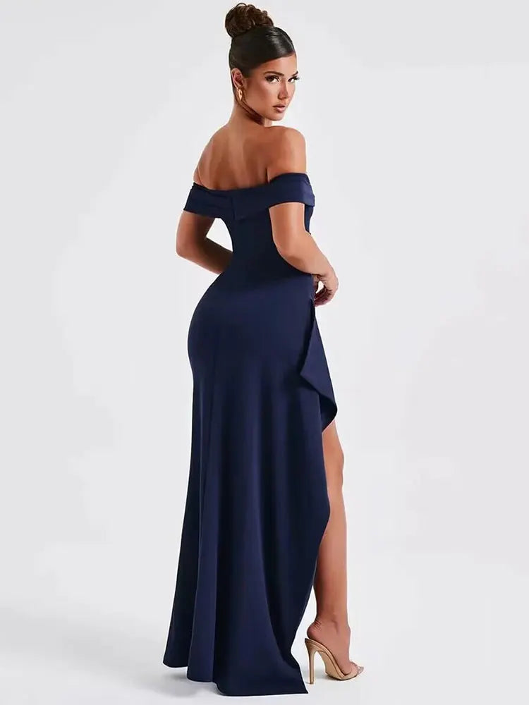 Vivora | Elegant Off Shoulder High Split Dress