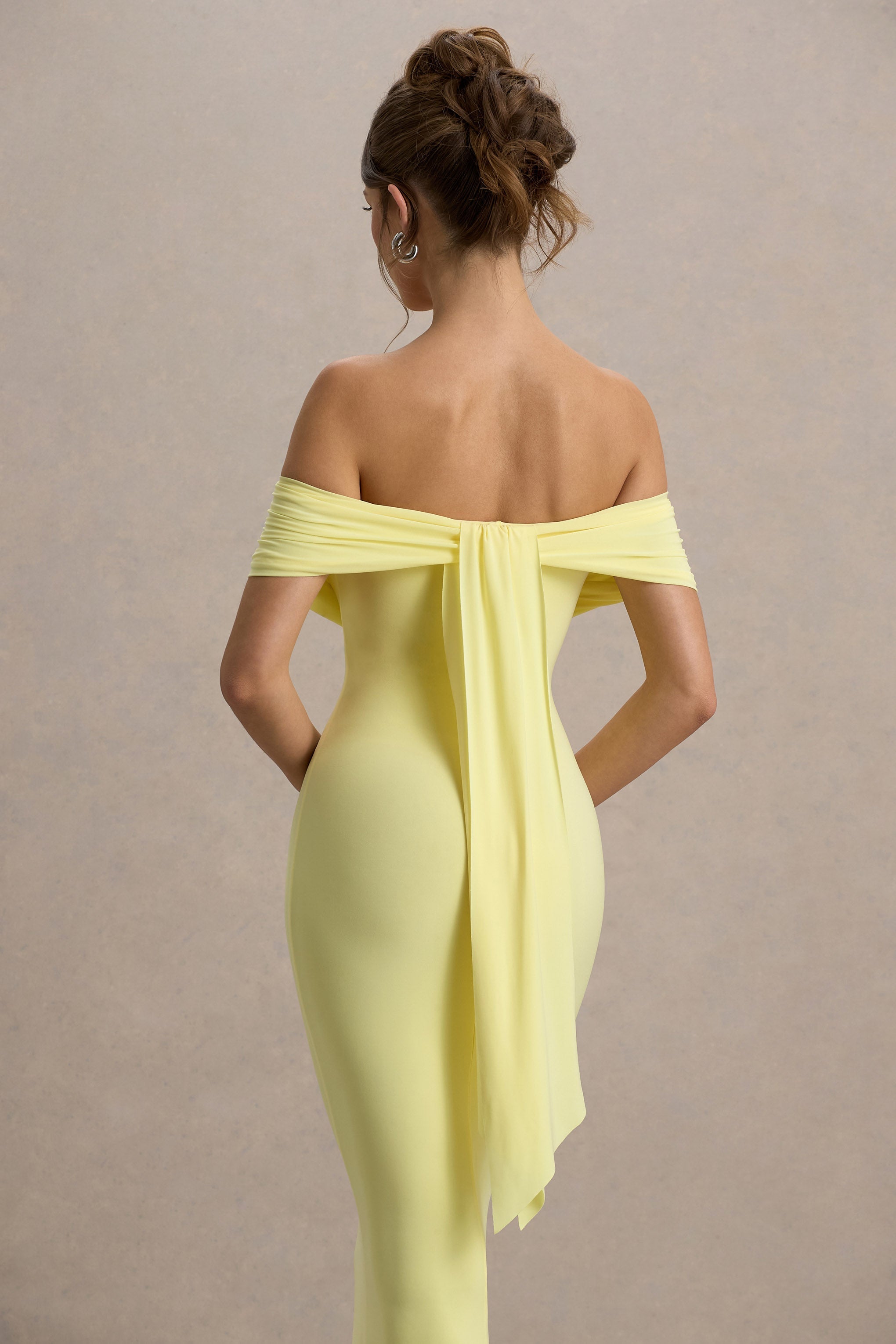 Vivora | Butter Yellow Bardot Dress