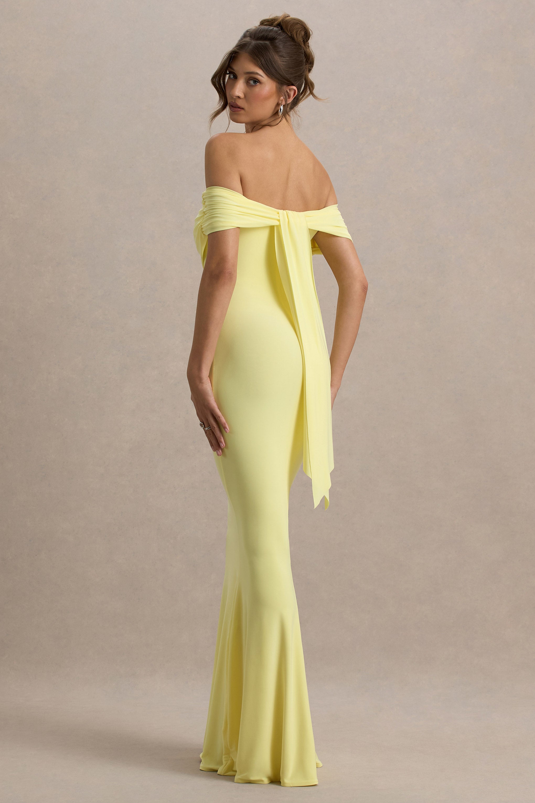 Vivora | Butter Yellow Bardot Dress