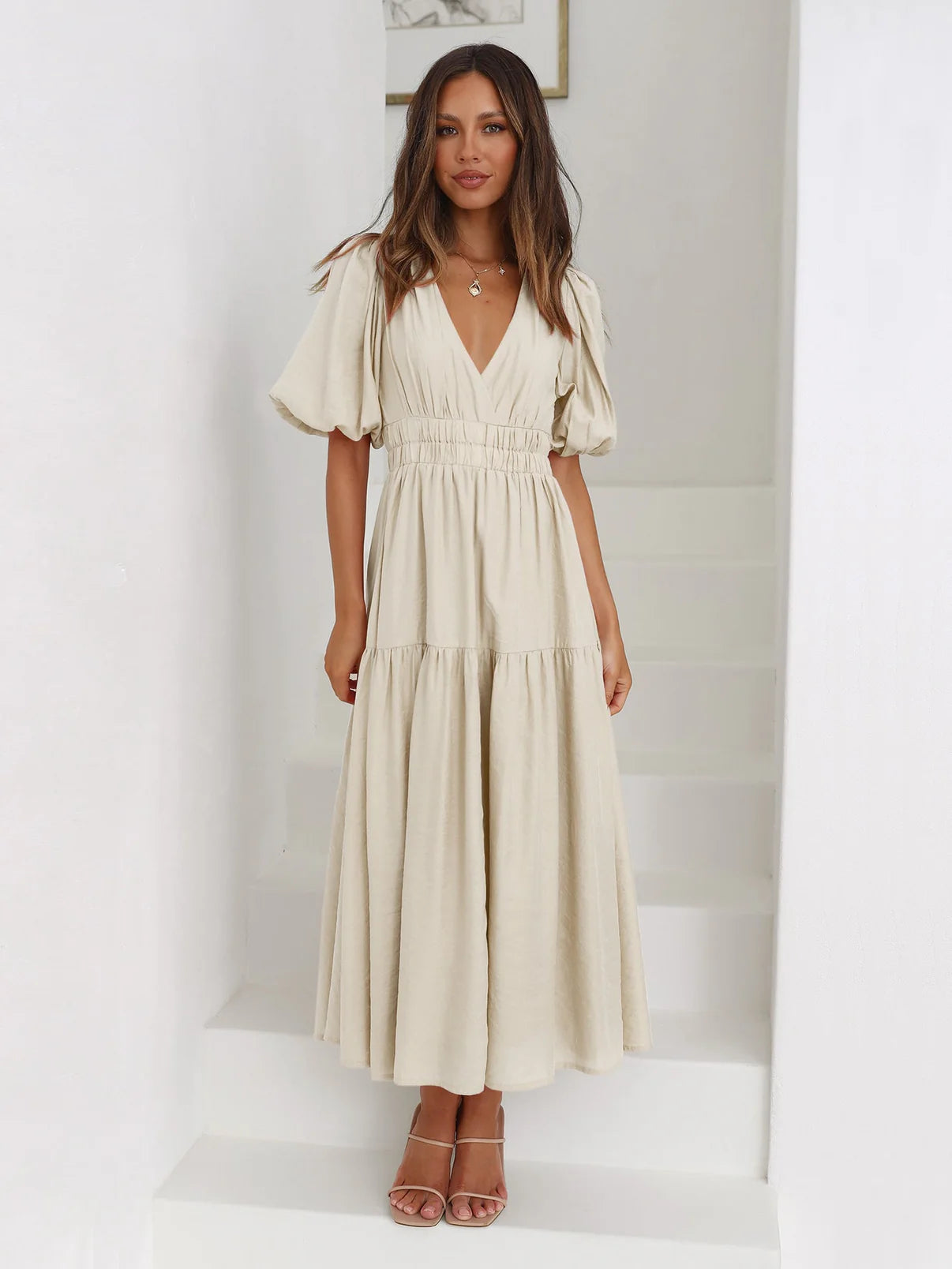 Vivora | Dress with puff sleeves